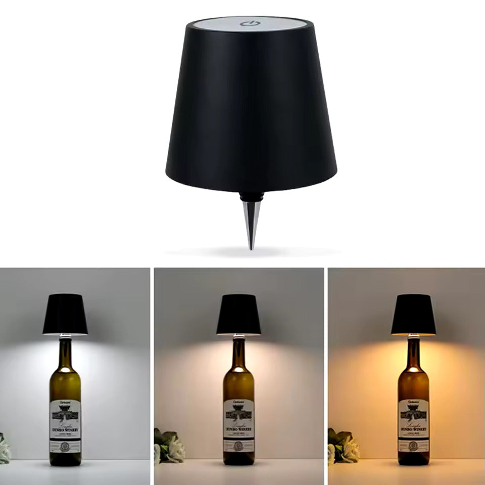 💡 LED Bottle Table Lamp — Stylish, Portable & Dimmable for Indoor and Outdoor Spaces