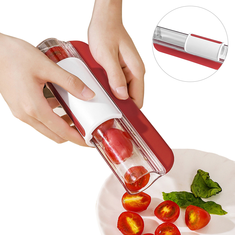 🍅 Cherry Tomato Fruit Slicer – Effortless Cutting for Small Fruits & More