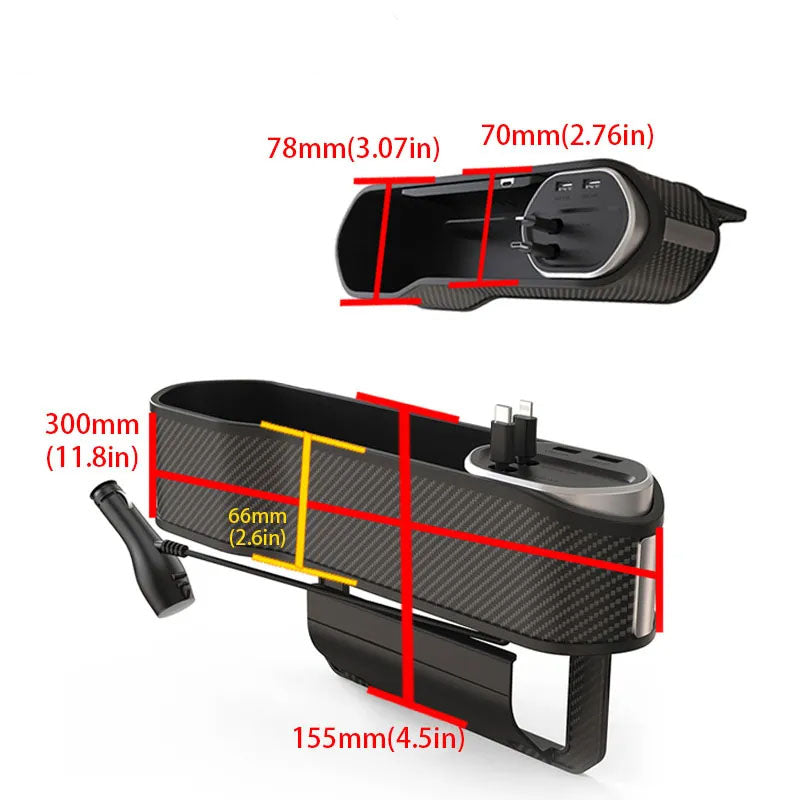 🚗 Car Seat Gap Organizer – Wireless Charging & Clutter-Free Convenience