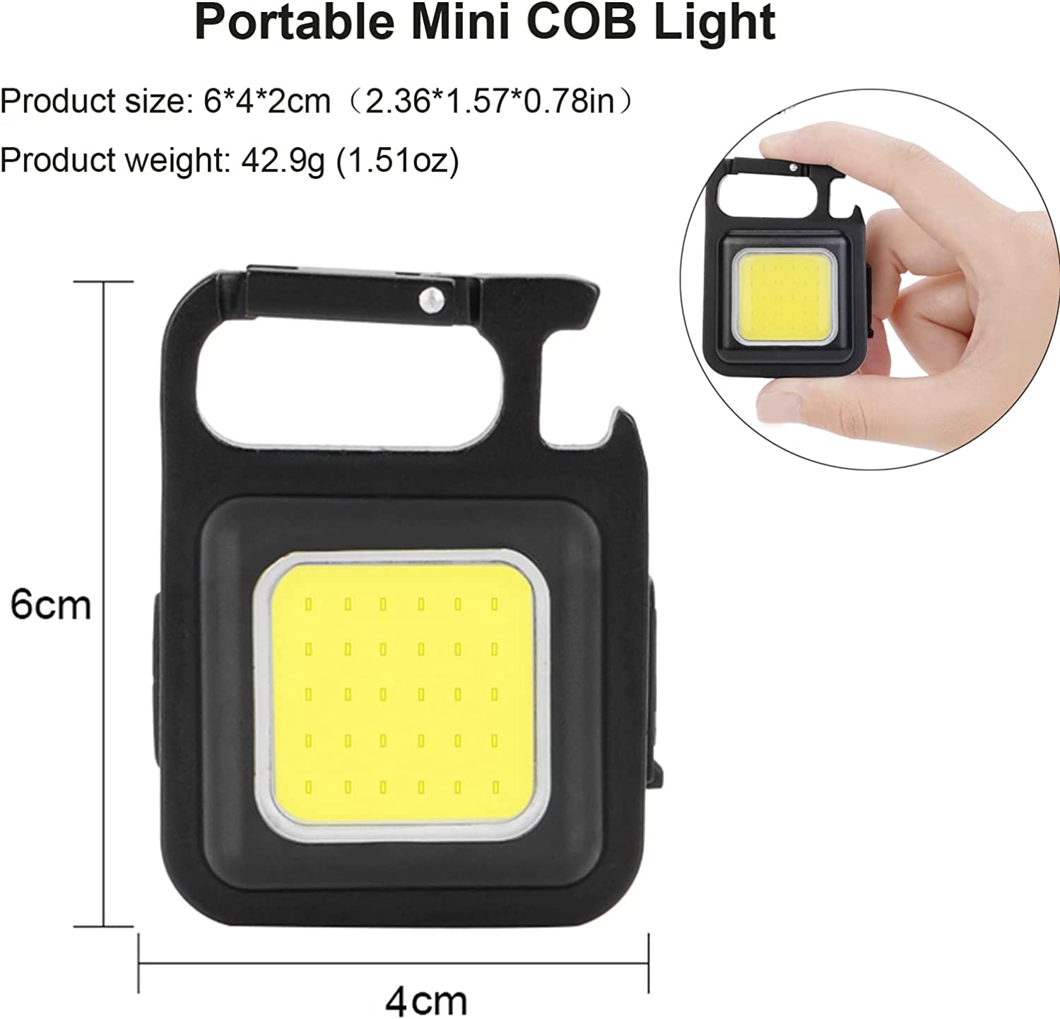 🔦  Cob Keychain Work Light — Compact Illumination & Versatile Design