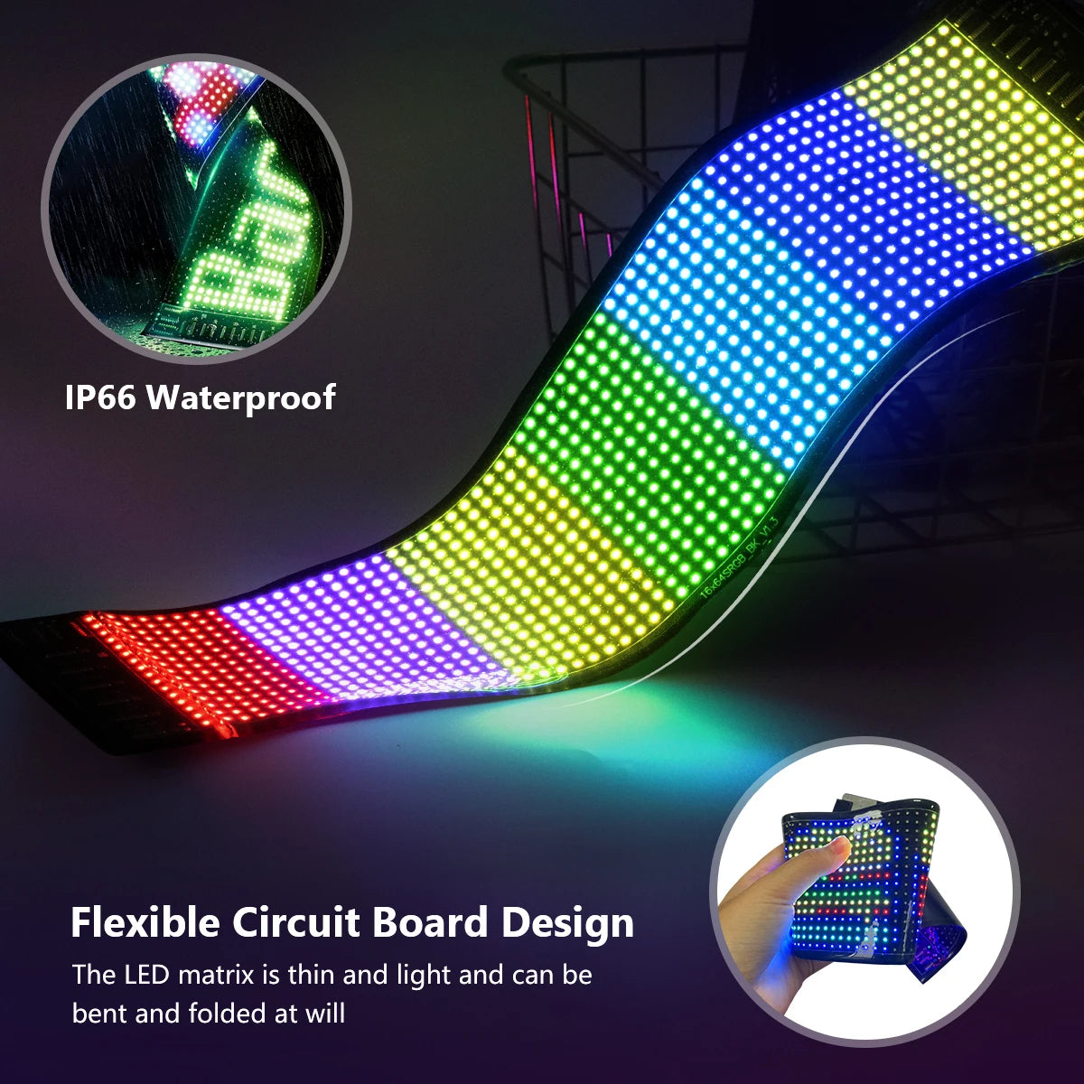 ✨ Flexible Car LED Panel – Programmable Bluetooth App-Controlled Light Sign for Vehicles