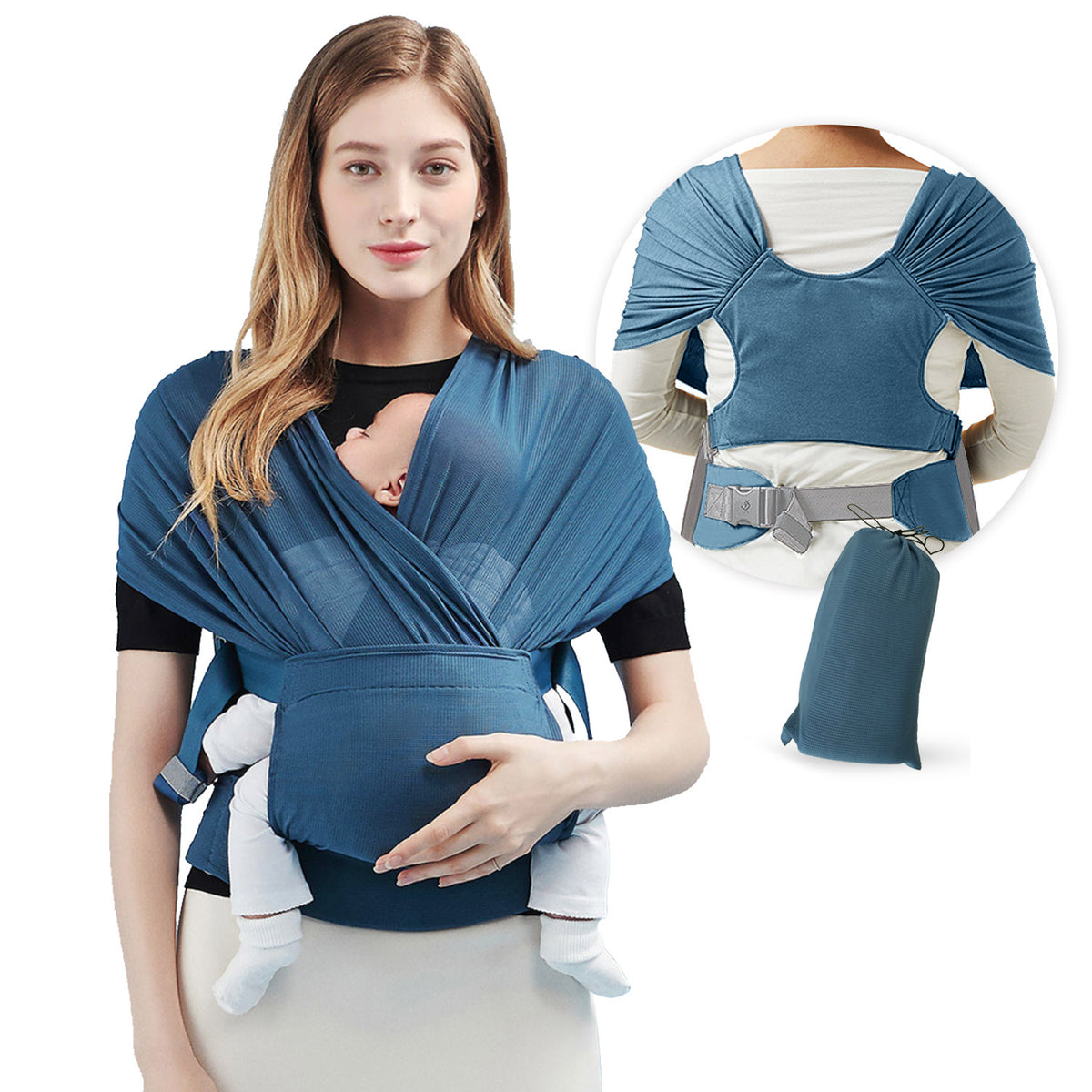 👶 Baby Sling Wrap – Lightweight & Stretchy Carrier for Active Parents