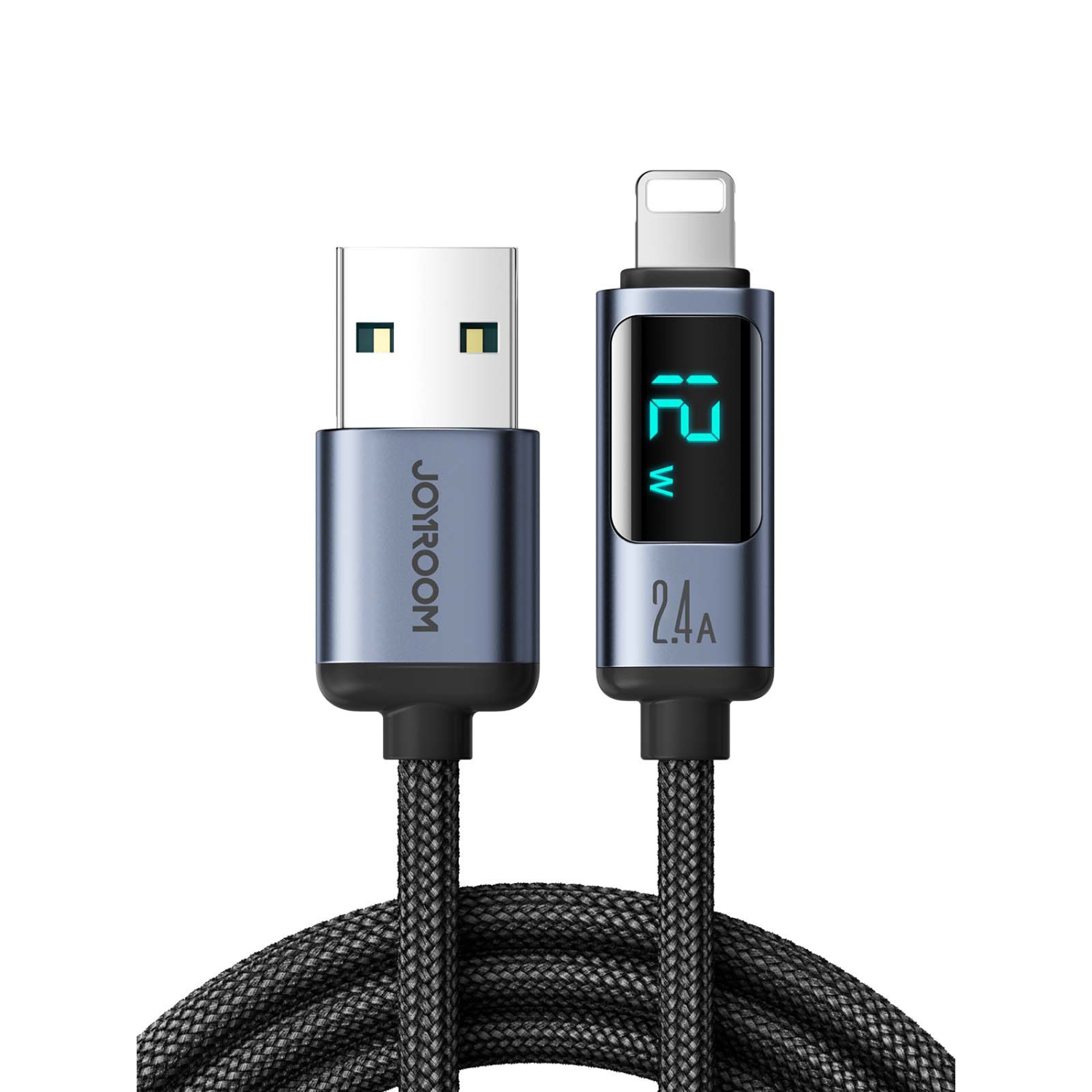 🔌 Braided USB Data Cable with Display — Fast Charging & Real-Time Power Monitoring