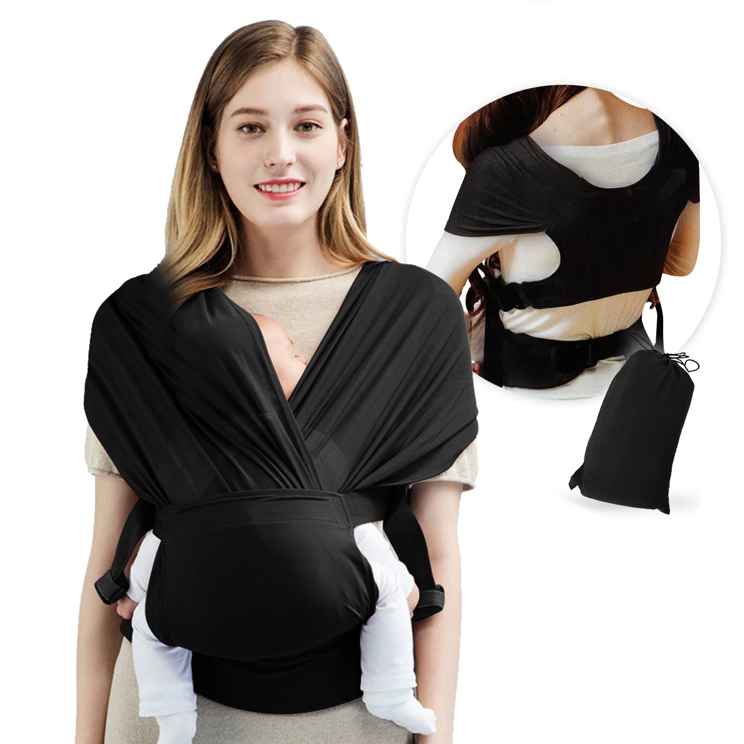 👶 Baby Sling Wrap – Lightweight & Stretchy Carrier for Active Parents