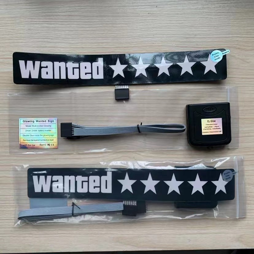 🎮 Wanted Level LED Car Sign – Inspired by GTA for Game Enthusiasts