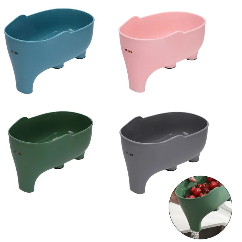 🐘 2x Elephant Drain Baskets — Whimsical Design Meets Kitchen Functionality