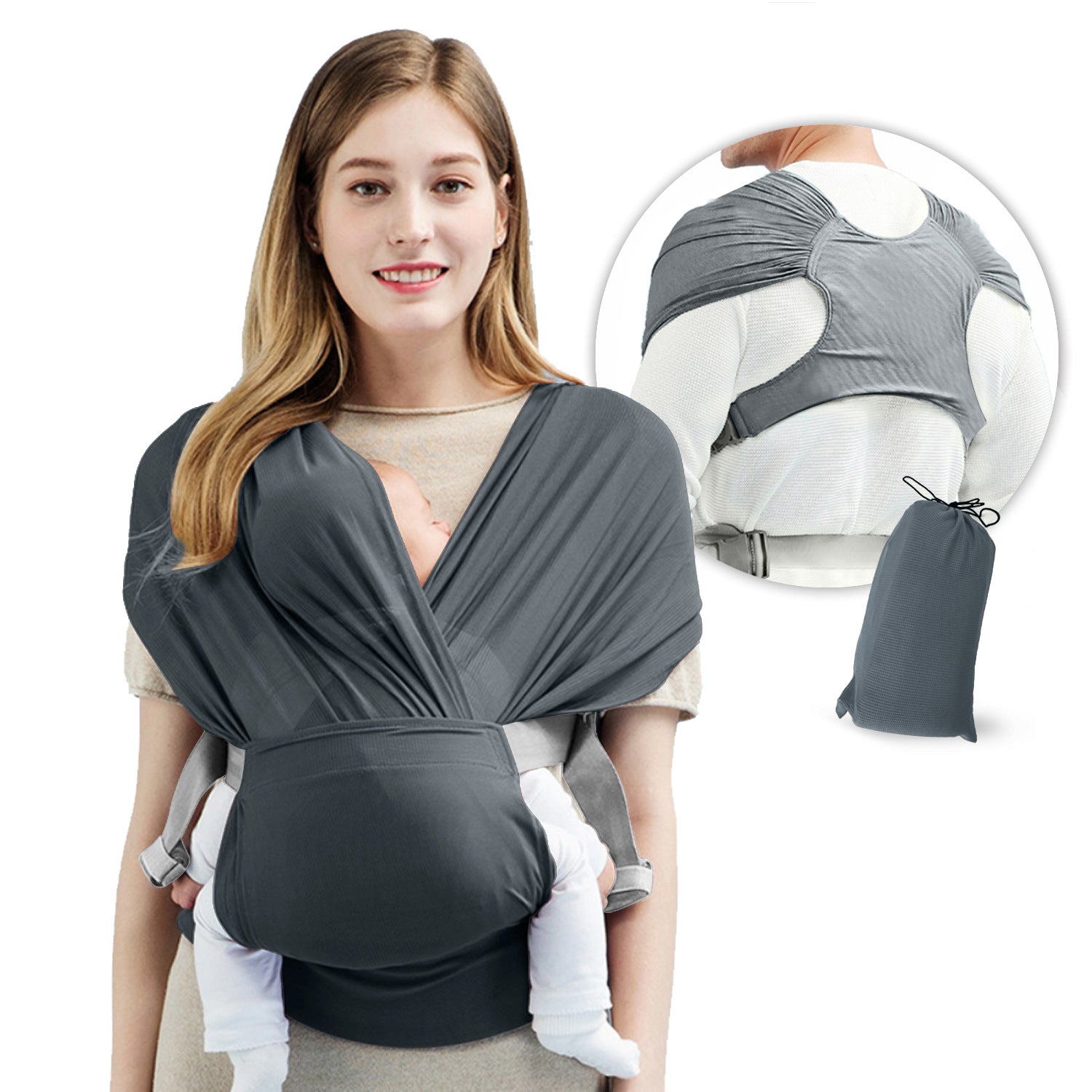 👶 Baby Sling Wrap – Lightweight & Stretchy Carrier for Active Parents