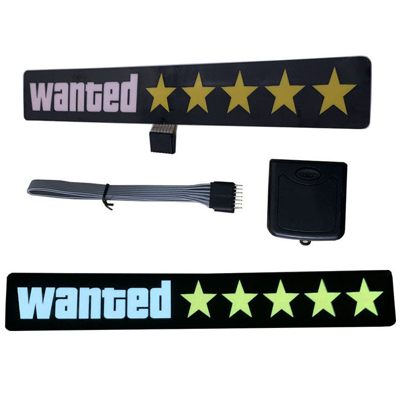 🎮 Wanted Level LED Car Sign – Inspired by GTA for Game Enthusiasts