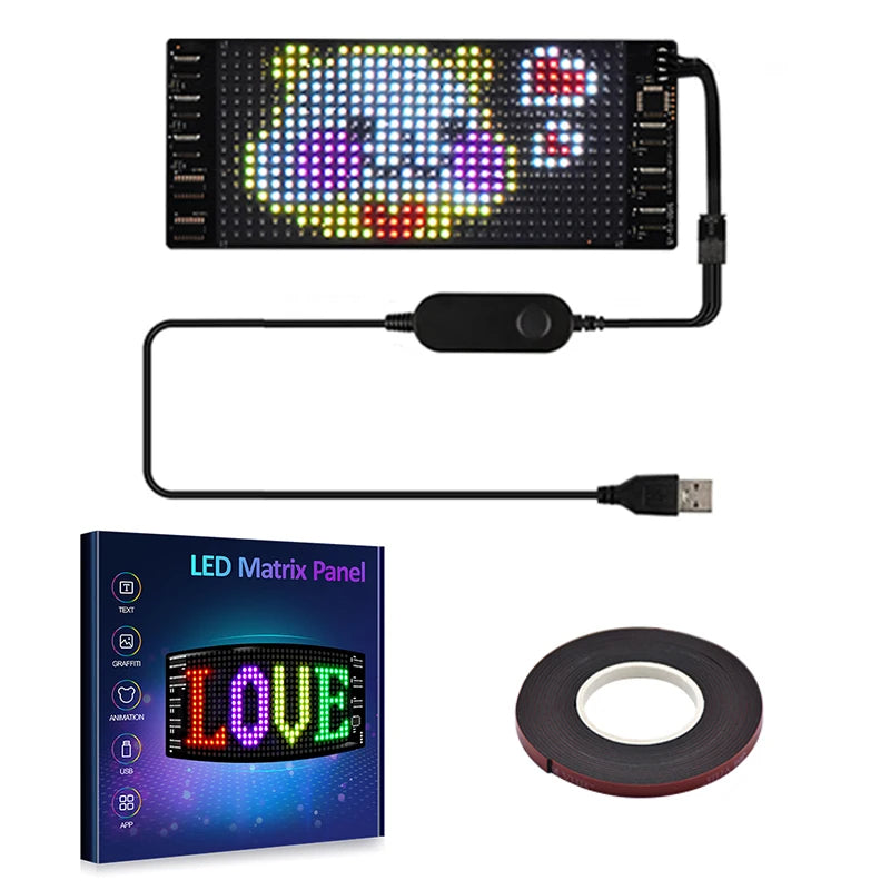 ✨ Flexible Car LED Panel – Programmable Bluetooth App-Controlled Light Sign for Vehicles