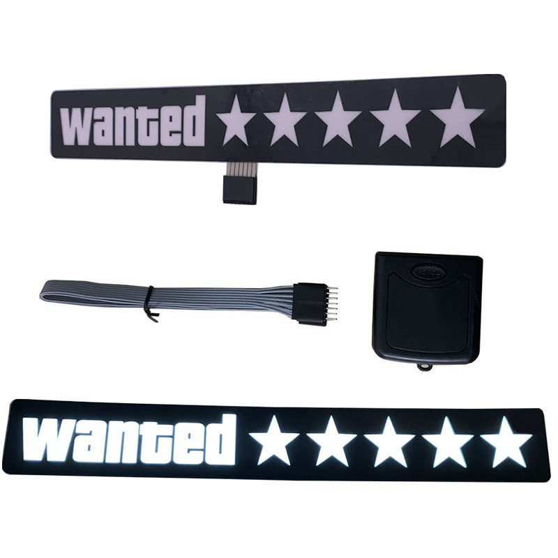 🎮 Wanted Level LED Car Sign – Inspired by GTA for Game Enthusiasts