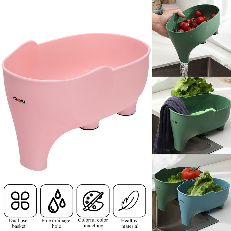 🐘 2x Elephant Drain Baskets — Whimsical Design Meets Kitchen Functionality