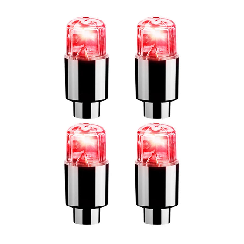 🚗 Tire Valve LED Caps – 4-Piece Colorful Wheel Lights for Cars, Bikes, and Motorcycles