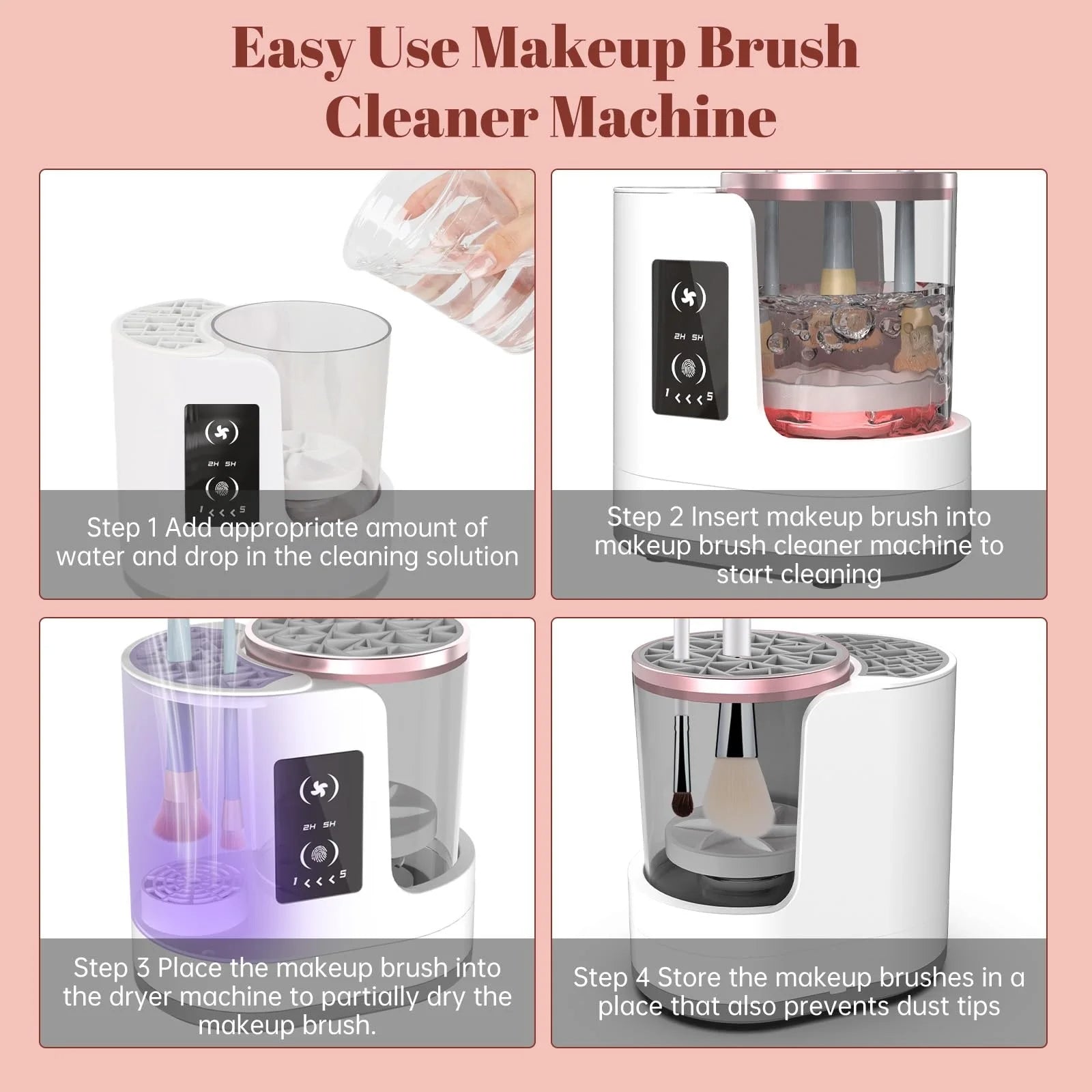 💄 3-in-1 Electric Makeup Brush Cleaner – Effortless Cleaning, Drying, and Storage