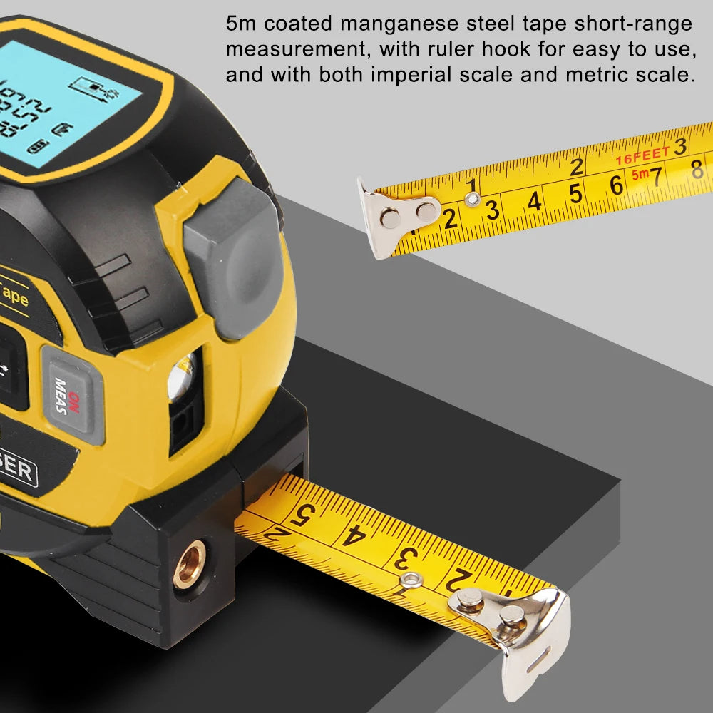 📏 3-in-1 Laser Measure Tape – Precision Measuring Tool for Professionals & DIY Enthusiasts