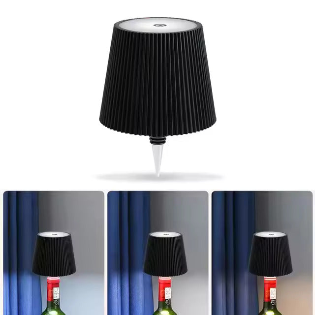 💡 LED Bottle Table Lamp — Stylish, Portable & Dimmable for Indoor and Outdoor Spaces