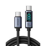 🔌 Braided USB Data Cable with Display — Fast Charging & Real-Time Power Monitoring