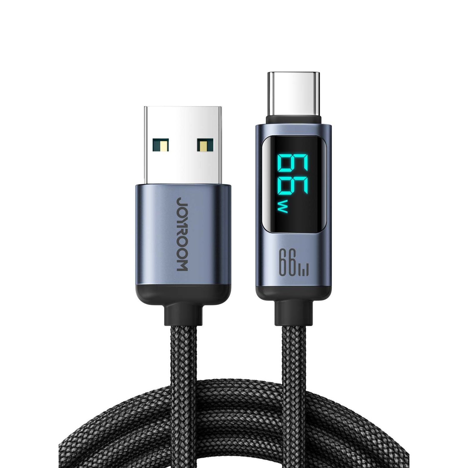 🔌 Braided USB Data Cable with Display — Fast Charging & Real-Time Power Monitoring